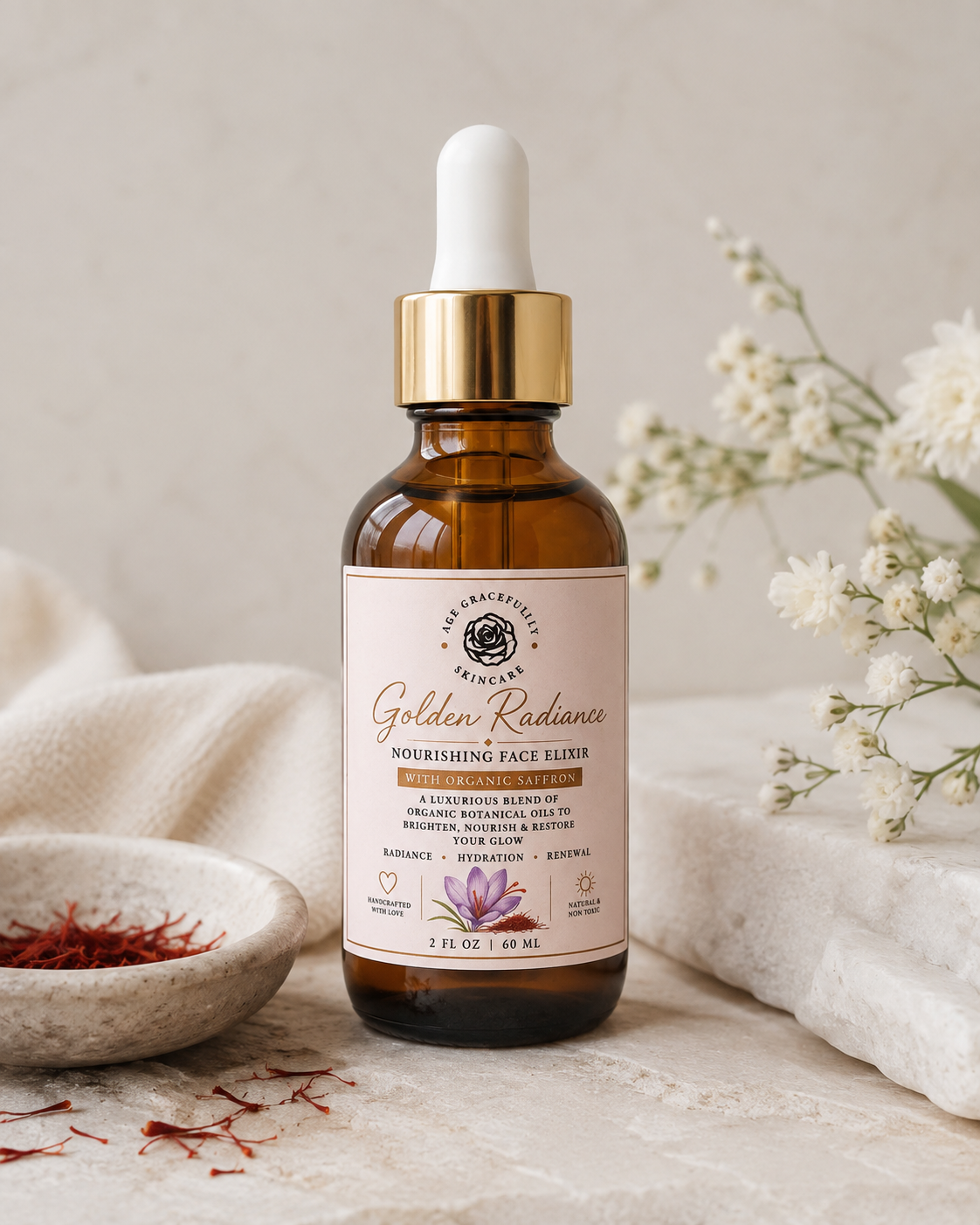 Golden Radiance Elixir with Organic Saffron
